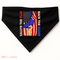 Salute The Flag Back The Badge American Thin Blue Line USA-Made Doggie Bandana thumb 0