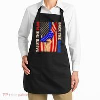 Salute The Flag Back The Badge American Thin Blue Line Apron thumb 2