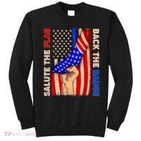Salute The Flag Back The Badge American Thin Blue Line Sweatshirt thumb 0