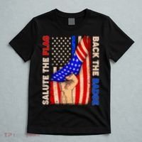 Salute The Flag Back The Badge American Thin Blue Line T-Shirt thumb 5