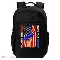 Salute The Flag Back The Badge American Thin Blue Line Backpack thumb 0