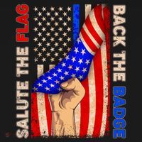 Salute The Flag Back The Badge American Thin Blue Line Button thumb 1