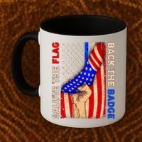 Salute The Flag Back The Badge American Thin Blue Line Coffee Mug thumb 2