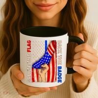 Salute The Flag Back The Badge American Thin Blue Line Coffee Mug thumb 3