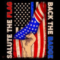 Salute The Flag Back The Badge American Thin Blue Line Coffee Mug thumb 5