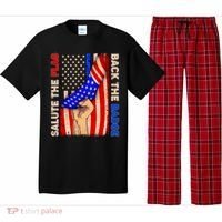 Salute The Flag Back The Badge American Thin Blue Line Pajama Set thumb 0