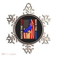 Salute The Flag Back The Badge American Thin Blue Line Ornament thumb 0