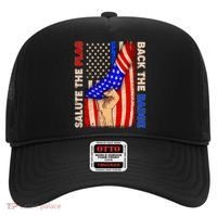 Salute The Flag Back The Badge American Thin Blue Line Hat thumb 0