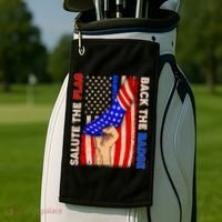 Salute The Flag Back The Badge American Thin Blue Line Golf Towel thumb 2
