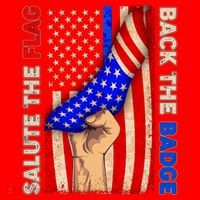 Salute The Flag Back The Badge American Thin Blue Line Santa Hat thumb 1
