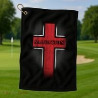 Salvation Christian Cross Golf Towel thumb 1