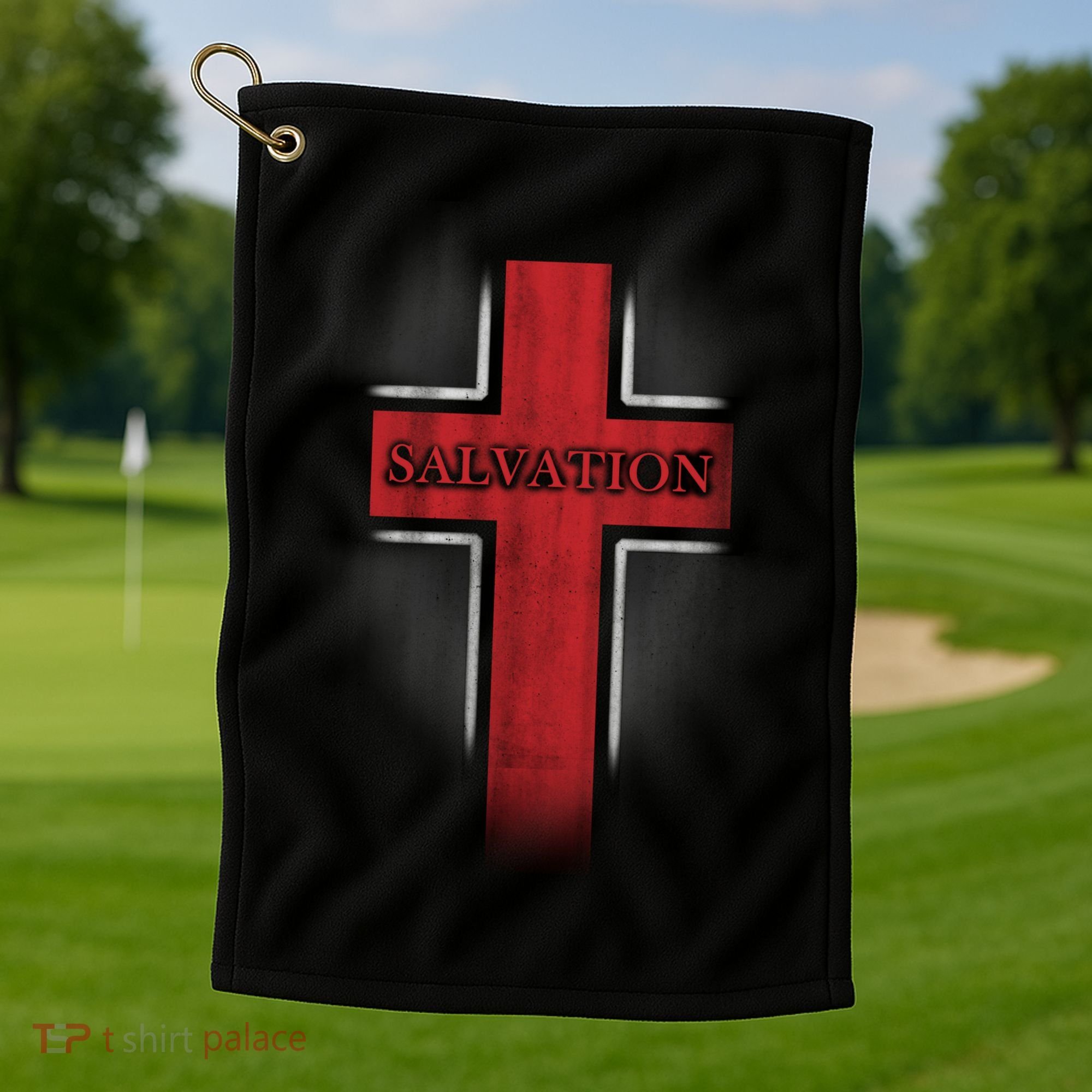Salvation Christian Cross Golf Towel