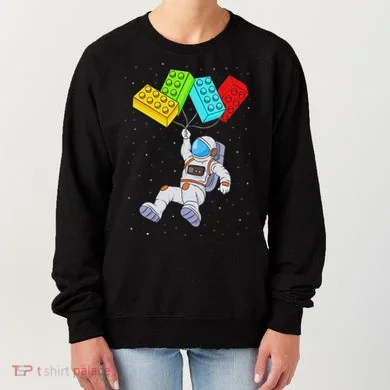 Space Astronaut Master Builder Building Blocks Women's Sweatshirt