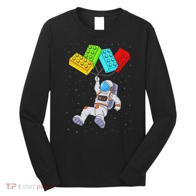 Space Astronaut Master Builder Building Blocks Long Sleeve Shirt