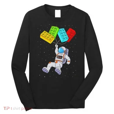 Space Astronaut Master Builder Building Blocks Long Sleeve Shirt