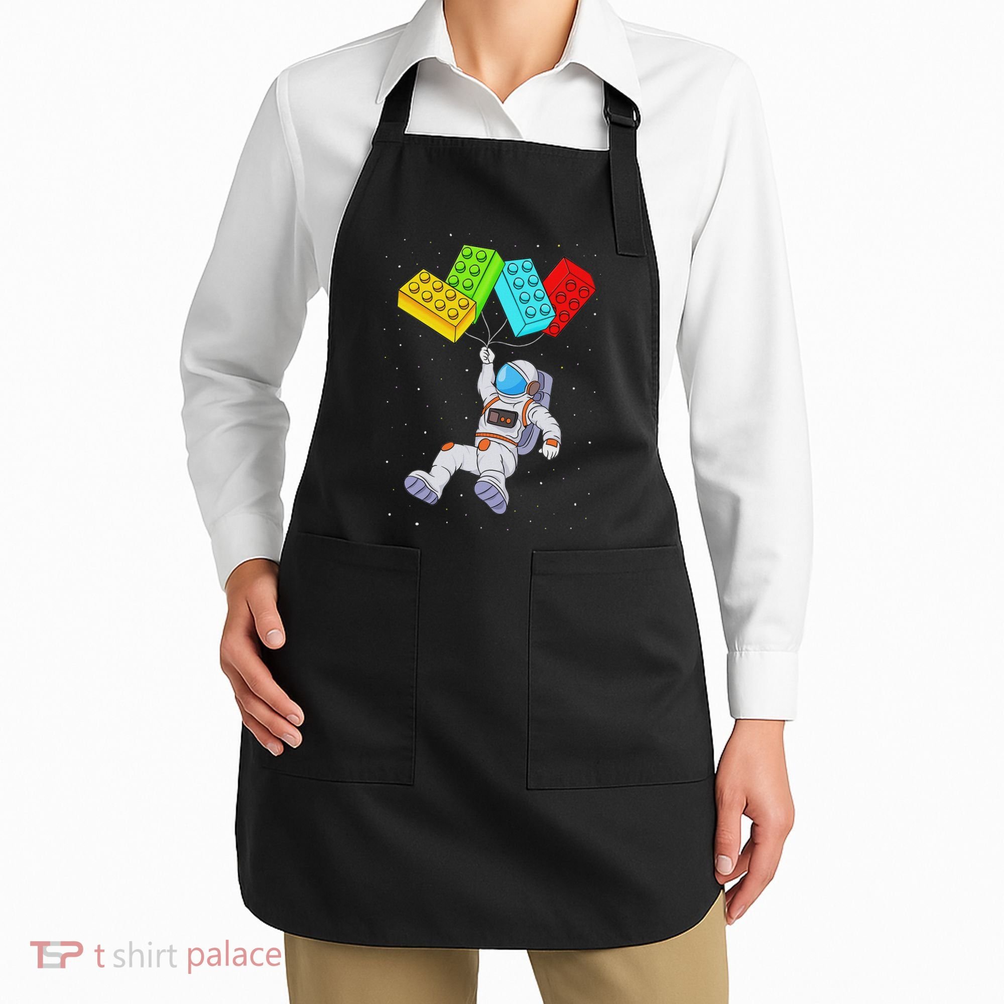 Space Astronaut Master Builder Building Blocks Apron