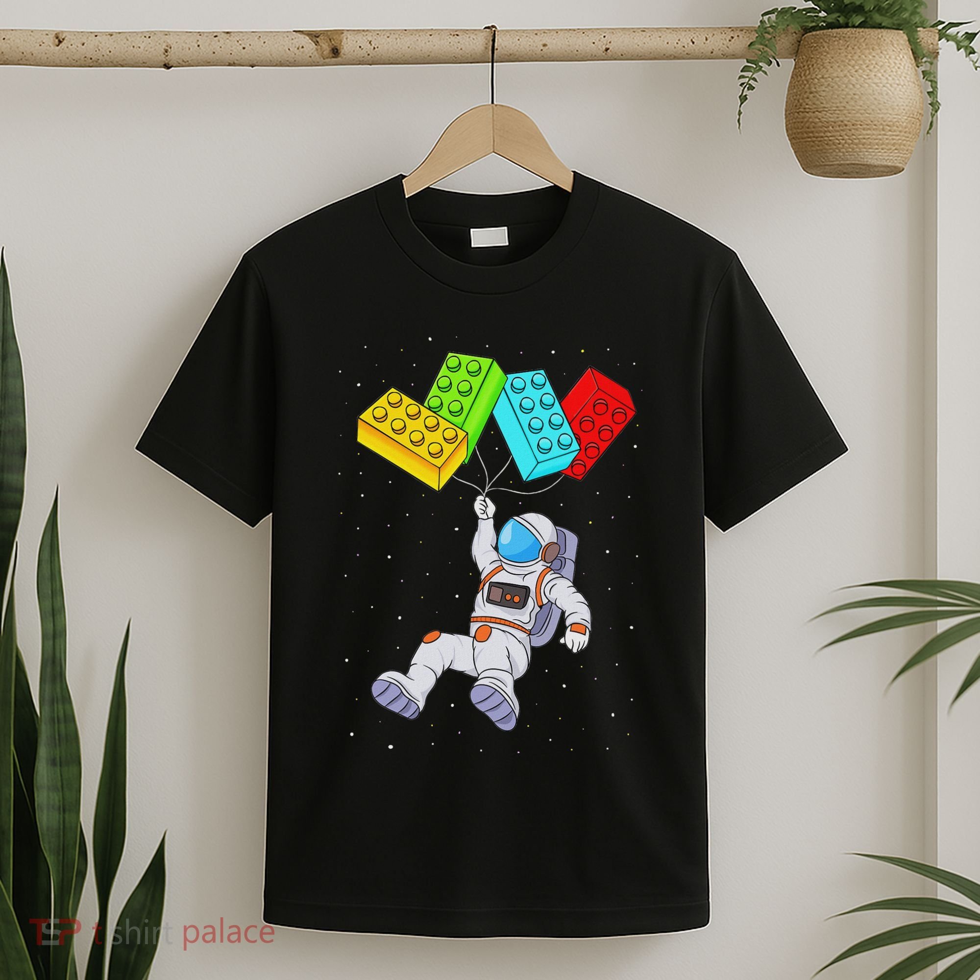 Space Astronaut Master Builder Building Blocks T-Shirt