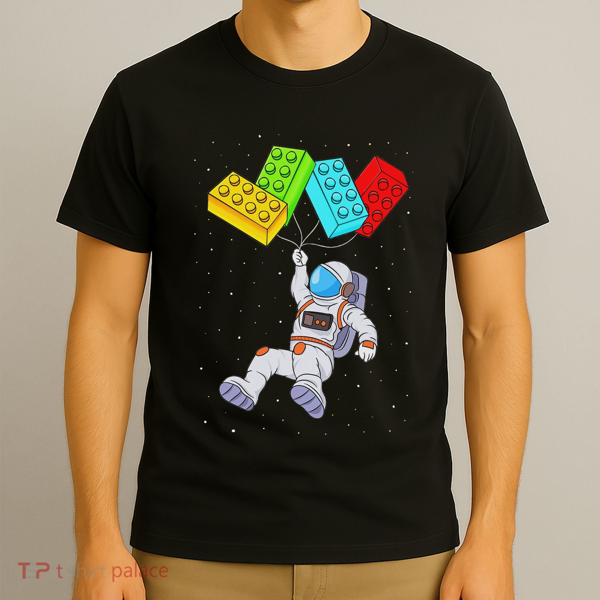 Space Astronaut Master Builder Building Blocks T-Shirt