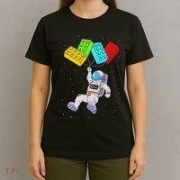 Space Astronaut Master Builder Building Blocks T-Shirt thumb 4