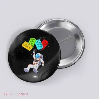 Space Astronaut Master Builder Building Blocks Button