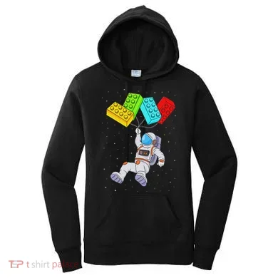 Space Astronaut Master Builder Building Blocks Women's Hoodie