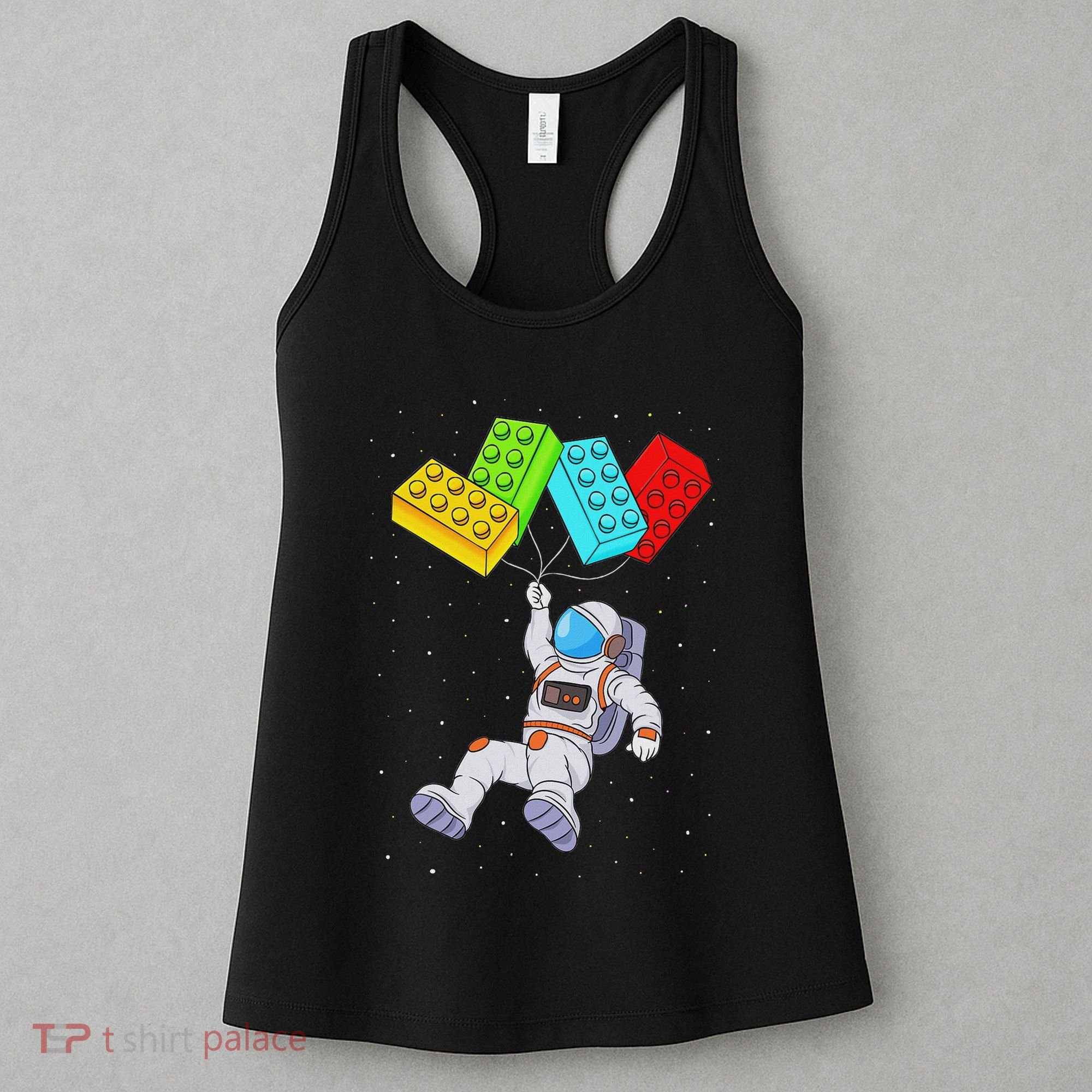 Space Astronaut Master Builder Building Blocks Women's Tank Top