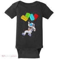 Space Astronaut Master Builder Building Blocks Baby Bodysuit thumb 0