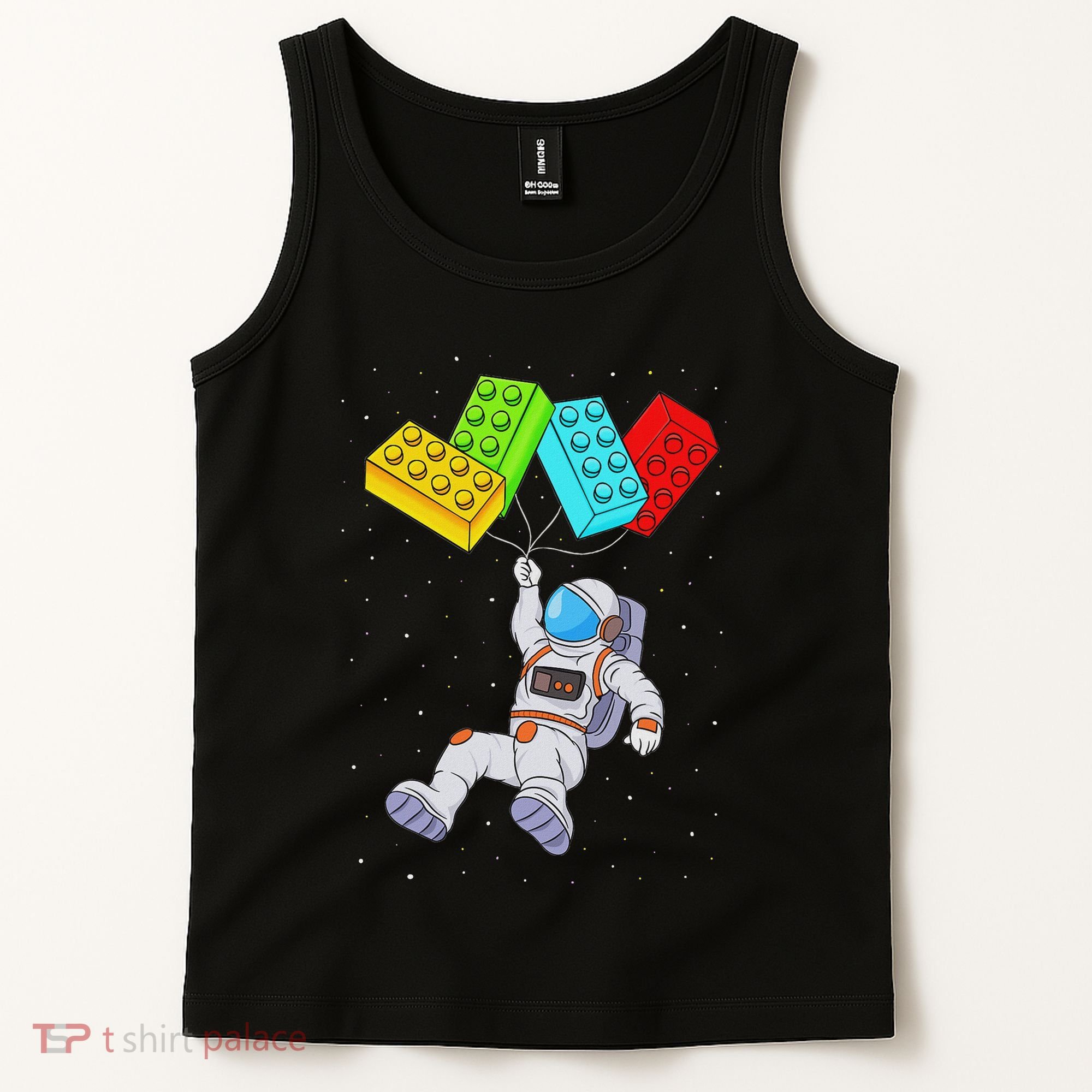 Space Astronaut Master Builder Building Blocks Tank Top