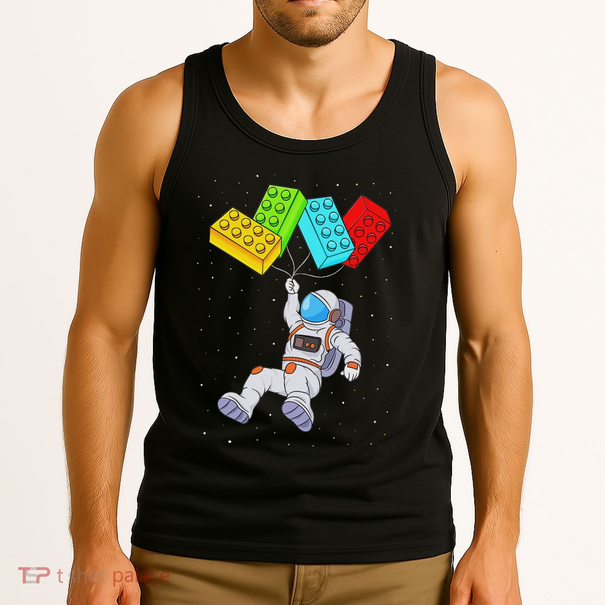 Space Astronaut Master Builder Building Blocks Tank Top