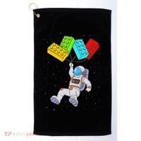 Space Astronaut Master Builder Building Blocks Golf Towel thumb 0