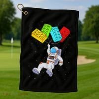 Space Astronaut Master Builder Building Blocks Golf Towel thumb 1