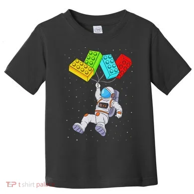 Space Astronaut Master Builder Building Blocks Toddler T-Shirt