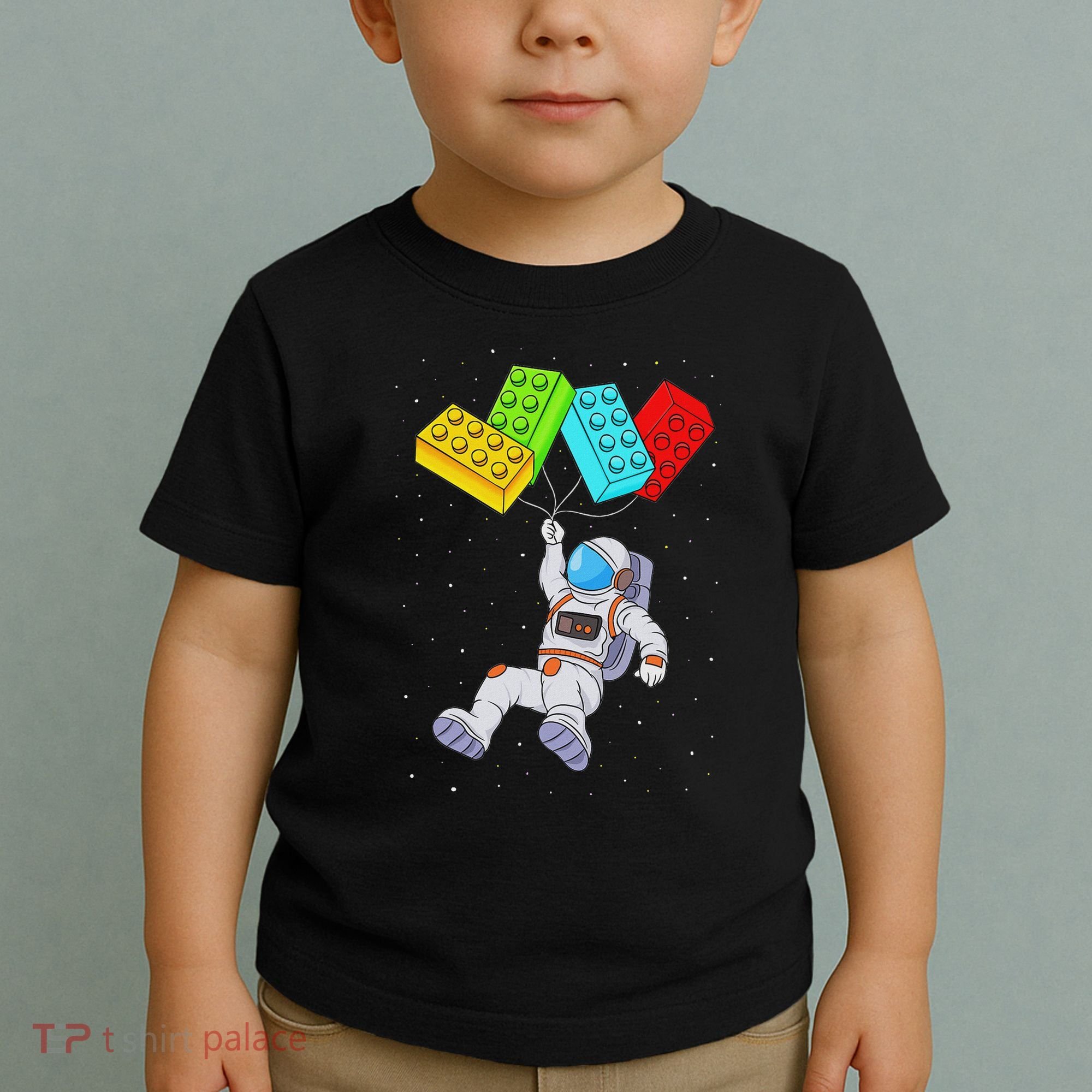 Space Astronaut Master Builder Building Blocks Toddler T-Shirt