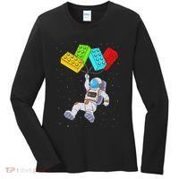 Space Astronaut Master Builder Building Blocks Women's Long Sleeve Shirt thumb 0
