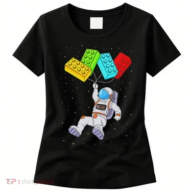 Space Astronaut Master Builder Building Blocks Women's T-Shirt