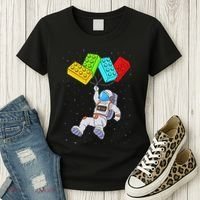 Space Astronaut Master Builder Building Blocks Women's T-Shirt thumb 3