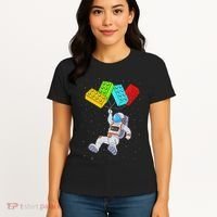 Space Astronaut Master Builder Building Blocks Women's T-Shirt thumb 4