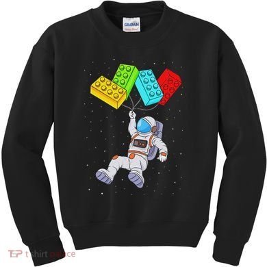 Space Astronaut Master Builder Building Blocks Kids Sweatshirt