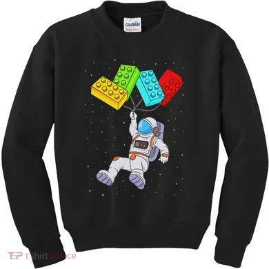 Space Astronaut Master Builder Building Blocks Kids Sweatshirt