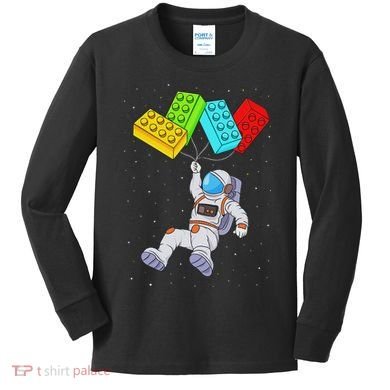 Space Astronaut Master Builder Building Blocks Kids Long Sleeve Shirt