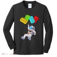 Space Astronaut Master Builder Building Blocks Kids Long Sleeve Shirt thumb 0