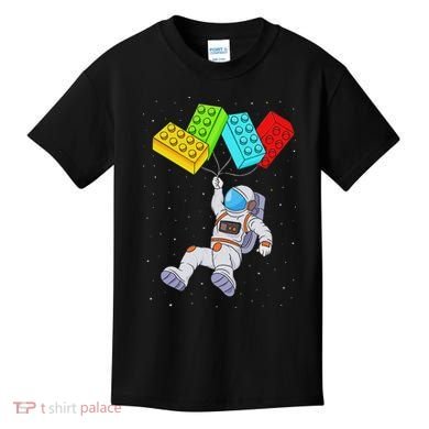 Space Astronaut Master Builder Building Blocks Kids T-Shirt