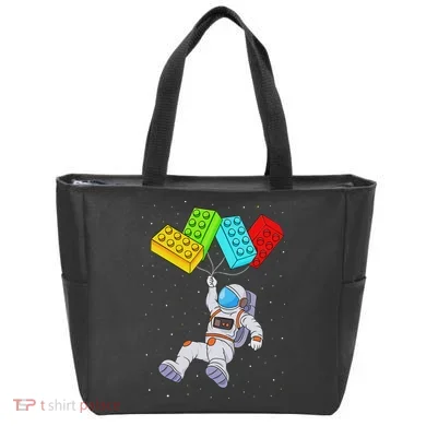 Space Astronaut Master Builder Building Blocks Tote Bag