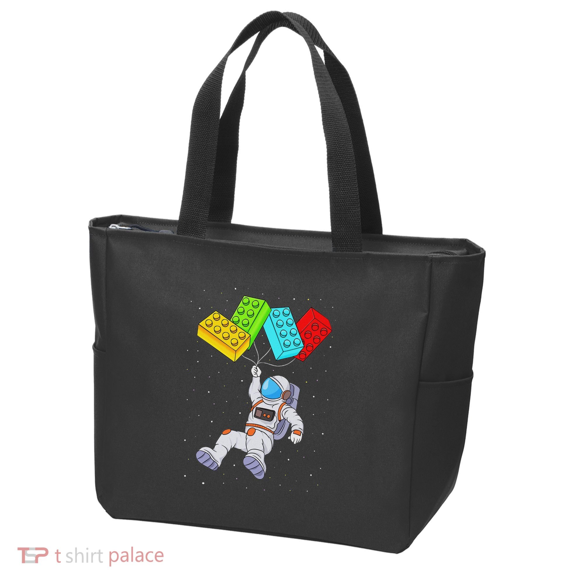 Space Astronaut Master Builder Building Blocks Tote Bag