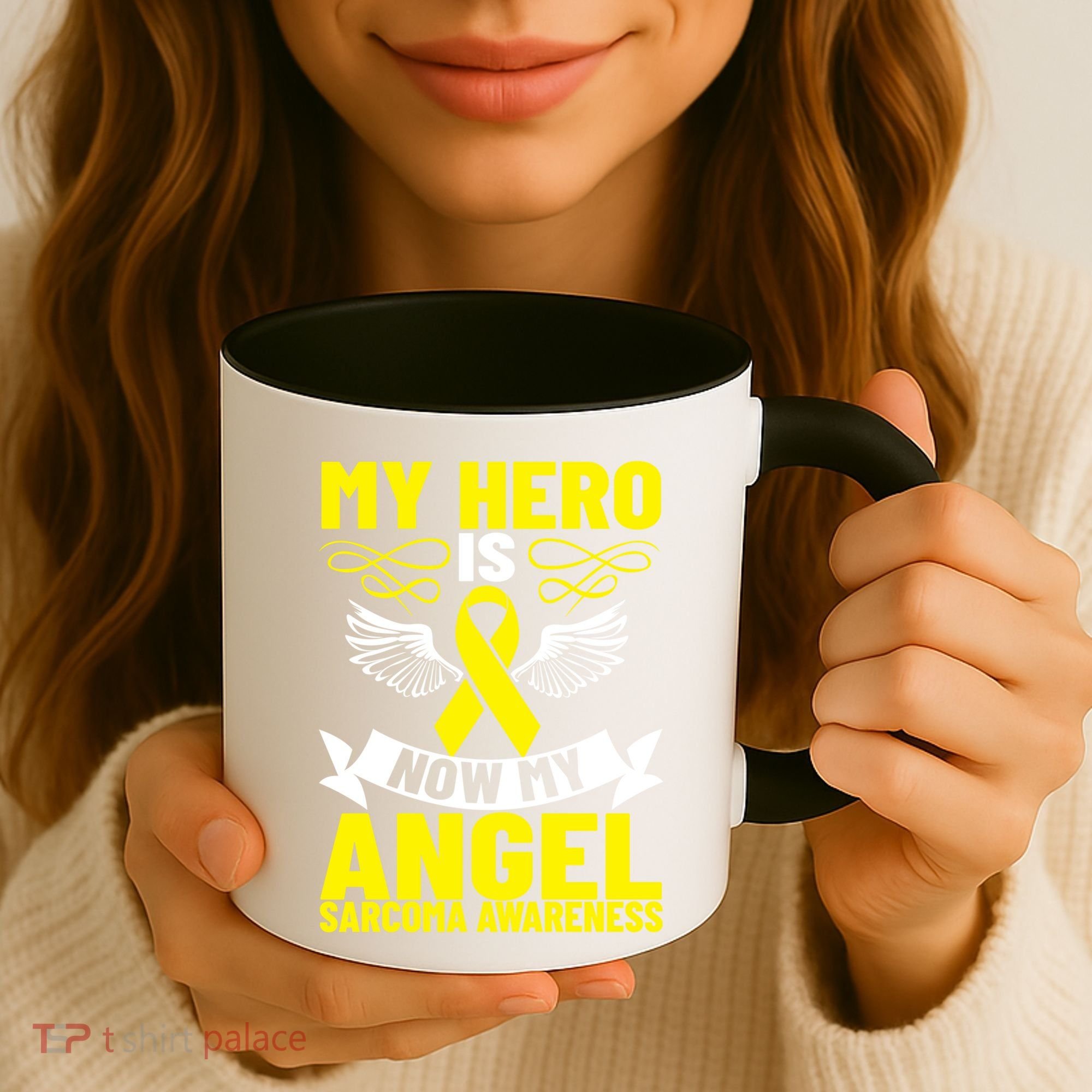 Sarcoma Awareness My Hero Is Now My Angel Sarcoma Cancer Meaningful Gift Coffee Mug