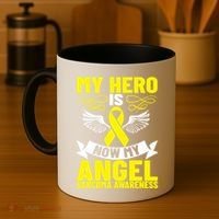 Sarcoma Awareness My Hero Is Now My Angel Sarcoma Cancer Meaningful Gift Coffee Mug thumb 4