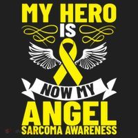 Sarcoma Awareness My Hero Is Now My Angel Sarcoma Cancer Meaningful Gift Golf Towel thumb 3