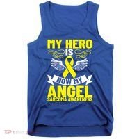 Sarcoma Awareness My Hero Is Now My Angel Sarcoma Cancer Meaningful Gift Tank Top thumb 0
