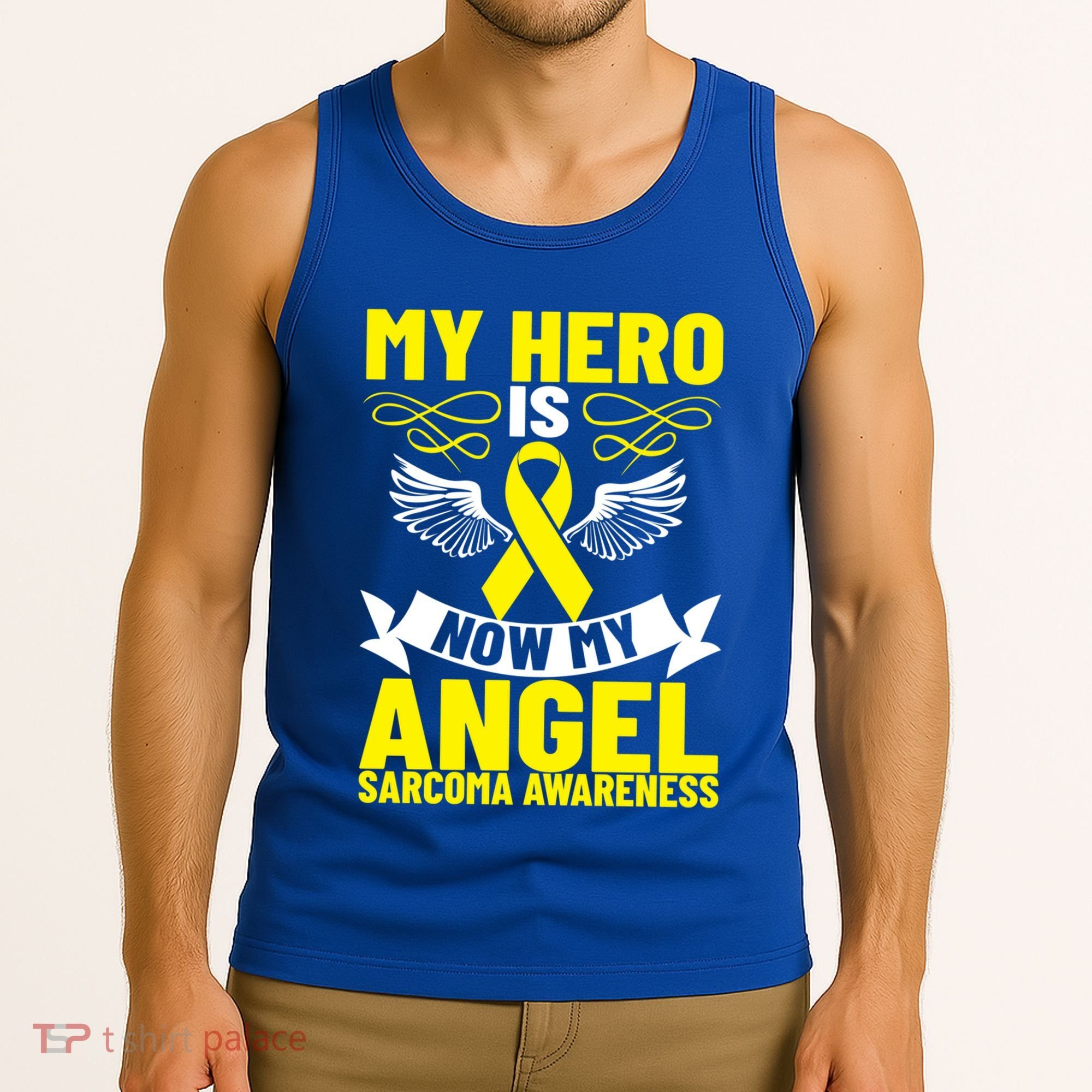 Sarcoma Awareness My Hero Is Now My Angel Sarcoma Cancer Meaningful Gift Tank Top