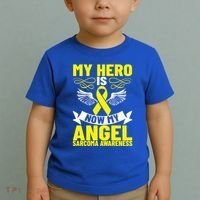 Sarcoma Awareness My Hero Is Now My Angel Sarcoma Cancer Meaningful Gift Toddler T-Shirt thumb 2